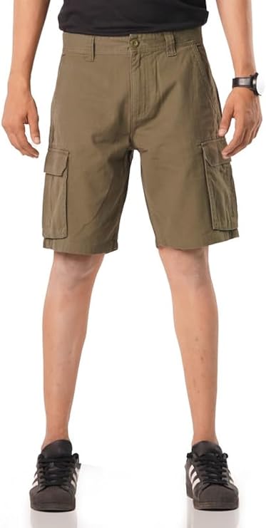 Alamo Men's Regular Fit Cargo Shorts, 100% Cotton, Heavy Duty | Heavy-Duty 100% Cotton Build, Durable Cargo Pockets, Ideal For Outdoor And Everyday Wear