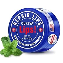 OUKEYA Lip Balm,0.25 Ounce,Medicated Lip Chapstick Medicated w/Beeswax,Petrolatum,Peppermint Oi,100% Natural Ingredients,Medicated Lip Balm Lip Moisturizer for Echapped Lips Treatment Severe