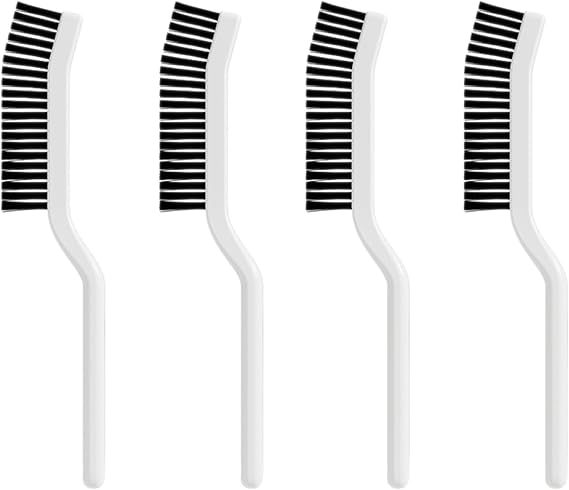 Amosfun 4pcs Hard Bristle Crevice Cleaning Brush 8.2" Gap Cleaning Tool for Kitchen Bathroom Window Tracks and Narrow Spaces