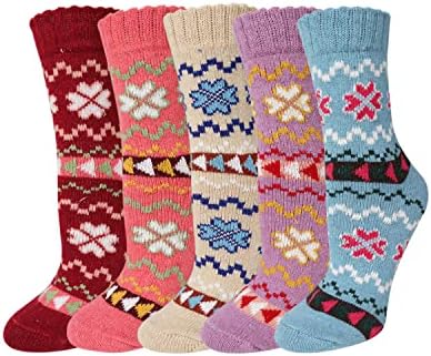 Benefeet Sox Womens Wool Socks Warm Winter Socks Soft Thick Knit Socks Thermal Cozy Boot Socks Comfy Cabin Crew Sock 5 Pack