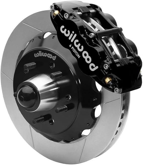 Wilwood 140-17089 FNSL6R Front 14" Hub Big Brake Kit with Slotted Rotors and Black Calipers for No Limit Engineering ZG SpindlE