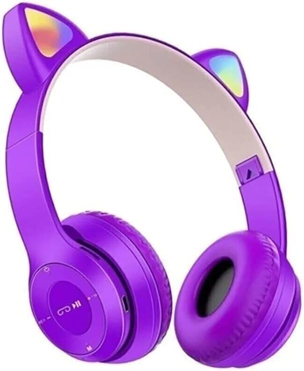 teknosepetim Lighted Color Changing Cat Cat Headset Purple Gamer Gaming Headset P47m girl Headset child Adult Suitable