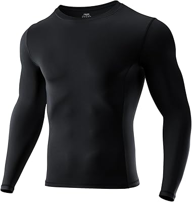 Niksa 12 Pack Long Sleeve Compression Shirts for Men, Workout Base Layer Athletic Gym Tops Quick Dry Running Undershirts