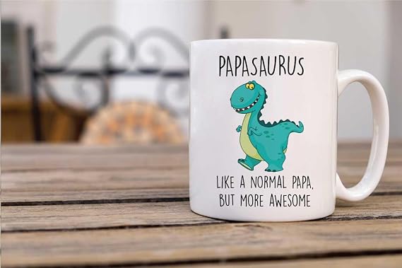 60 Second Makeover Limited Papasaurus Mug Papa Dinosaur Fathers Day Funny Mug Present Christmas Birthday Gifts for Men Awesome Papa Gifts for Him from Grandchildren