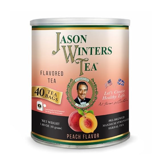 Jason Winters Peach Flavored Tea Bags 40 Count