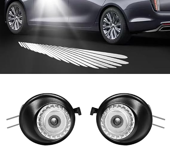 2 PCS LED Welcome & Puddle Lights Compatible with Cadillac | Angel Wings pattern, for Cadillac ATS 2013-2019, CTS 2014-2019, CT4 2019-2024, CT5 2019-2023, CT6 2016-2022
