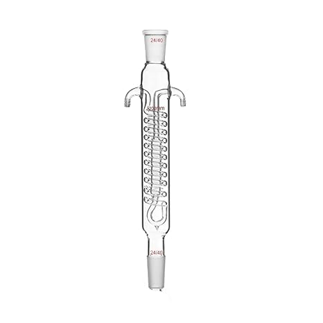 200mm,24/40,Coiled Reflux Condenser,Made by Borosilicate Glass 3.3,Lab Glassware