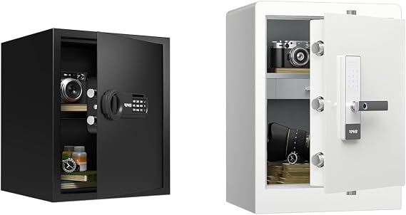 RPNB 1 of 1.52 Cuft Deluxe Home Safe with Removable Shelf, 1 of 2.8 Cuft Biometric Fingerprint Safe Box with Touch Screen, Bundle