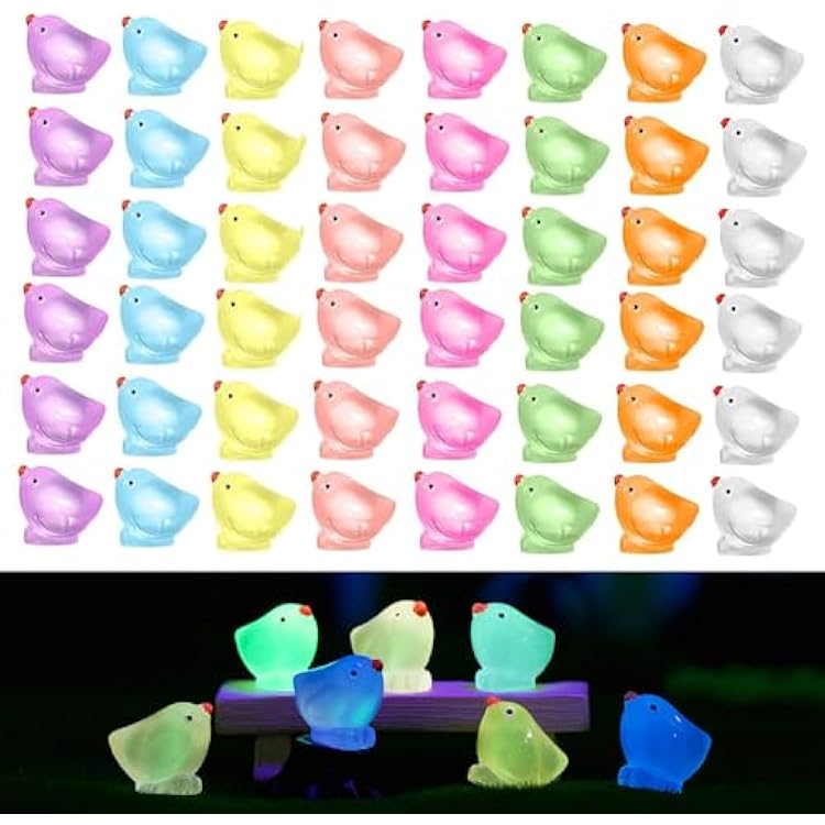 100PCS Micro Landscape Chicken Miniature Chicken Figurine Mini Resin Chick Figurines Mini Chickens Model for DIY Fairy Garden Miniature Moss Landscape