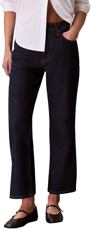 Calvin Klein Womens High Rise Ankle Bootcut Jeans