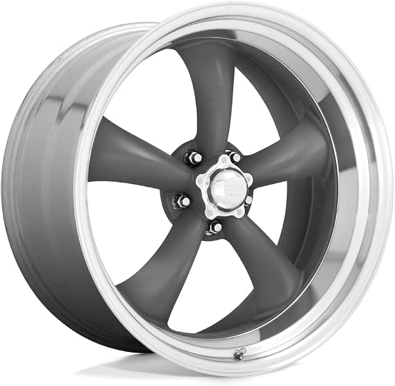 American Racing Vintage VN215 CLASSIC TORQ THRUST II 18X8 5X4.5 4.5 0mm MAG GRAY MACHINED LIP - VN2158865