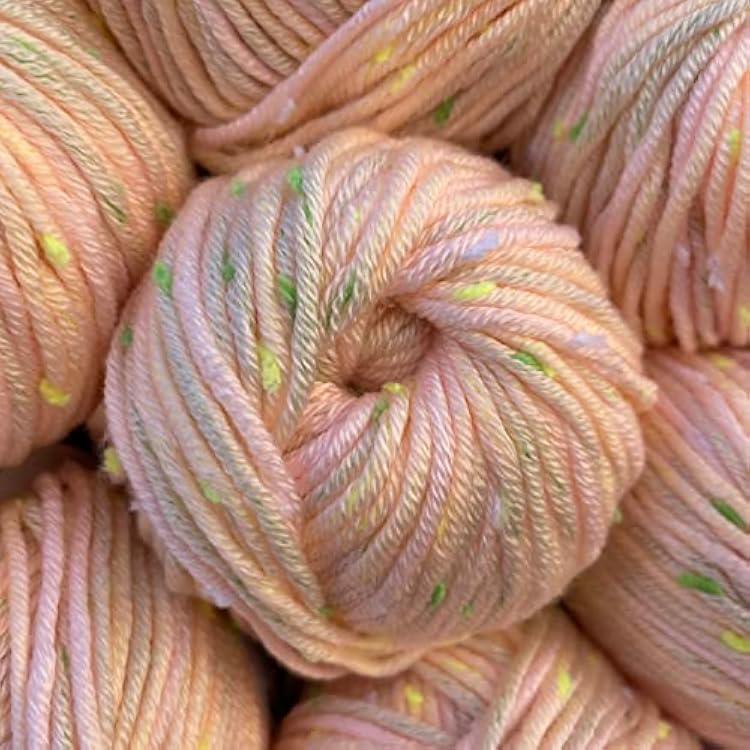 Tweed Twinkles Soft Baby Yarn for Crocheting, 8-Pack 696Yds  400G, Free Patterns - Acrylic Baby Blanket Knitting Yarn with Flecks - Size 3 DK Light Worsted Weight - Pale Peach