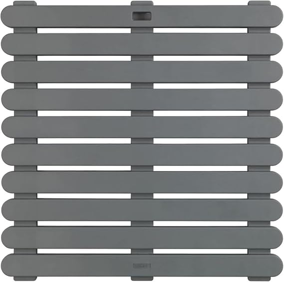 Gri, Kaymaz Duş ve Banyo Paspası 55x55 cm – Sauna ve Havuz Kullanımına Uygun