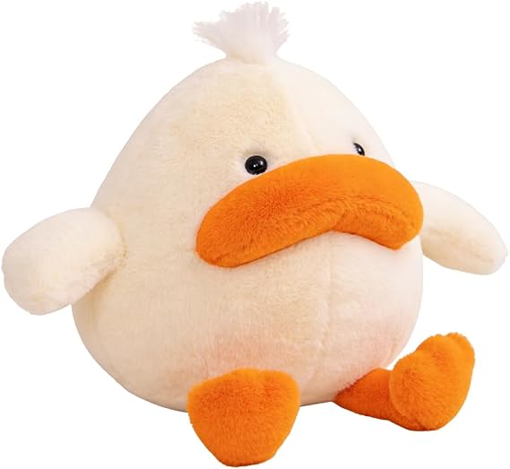 Cute Duck Stuffed Animal - 10" Soft Duck Plush Doll Toy with Big Mouth Funny Duck Gift for Child Girls Boys (Duck B)