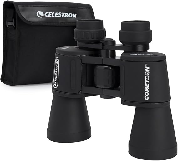 Celestron Cometron 7x50mm Astronomy Binoculars | Wide-Field Astronomy Binocular, Porro Prism, Multi-Coated Optics, Comfortable Handheld, Tripod Adaptable, Carrying Case
