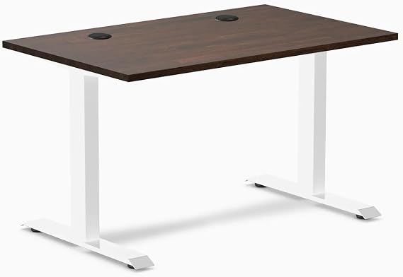 Desky Zero Rubberwood Office Desk Dark Walnut 48" White