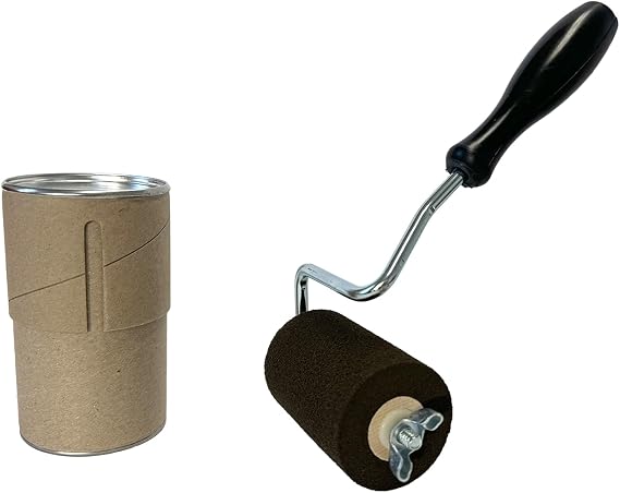 U-Mark 3 Inch Classic Stencil Roller Unit, Heavy Duty Acetal Handle, Zinc Plated Frame, Replaceable Neoprene Roll with Cover