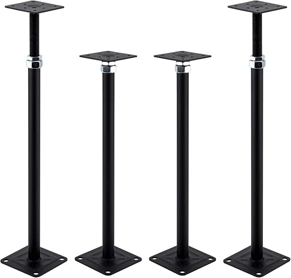 4 Pack Adjustable Floor Jack Post 43-53cm (17"-21") Range of Adjustment,Telescoping Jack for Temporary Support and Leveling