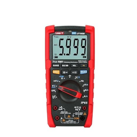 UNI-T UT195M Industrial IP65 TRMS Handheld Digital Multimeter 6000 Counts AC/DC 1000V 20A 60M? 60mF Frequency 40MHz Motor Rotation Testing