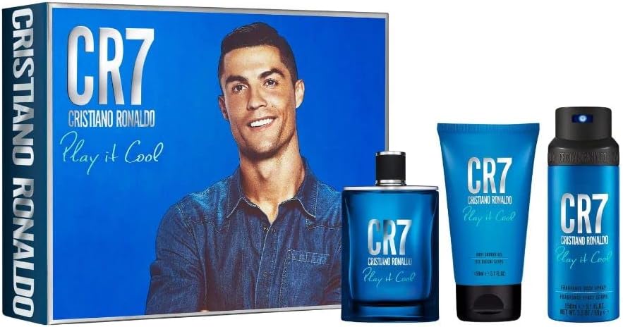 Cristiano Ronaldo Play It Cool 3 Piece Gift Set: Eau De Toilette 100ml - Shower Gel 150ml - Body Spray 150ml