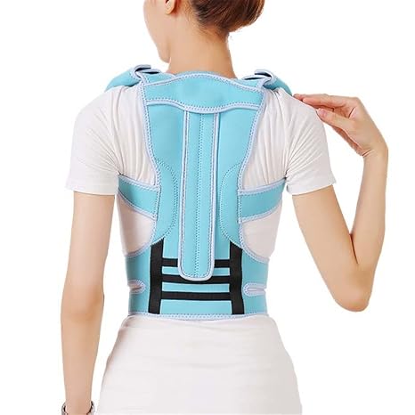 Adjustable Posture Corrector Back Support Shoulder Brace Belt for Men Women Improve(Blue,S code)