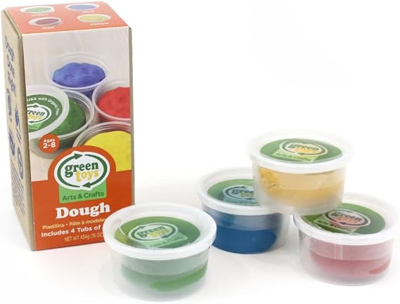Green Toys Dough, Assorted 4-Pack - Multi-Color Creative Arts & Crafts Activity Kids Toy Set