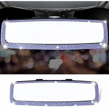 LivTee Bling Car Rearview Mirror, HD Glass Car Decoration for Women & Teens - Blue