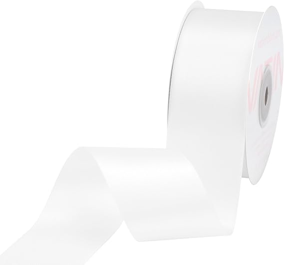 VATIN White Satin Ribbon 1-1/2 Inch x 50 Yards for Gift Wrapping