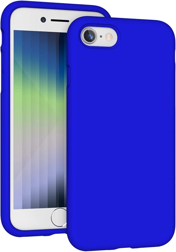 Compatible with iPhone SE(3rd and 2nd gen)/8/7 Case (4.7"), [Drop Protection] [Anti-Scratch] Shockproof Liquid Silicone Anti-Fingerprint Cover with Microfiber Lining Phone Case (Klein Blue)
