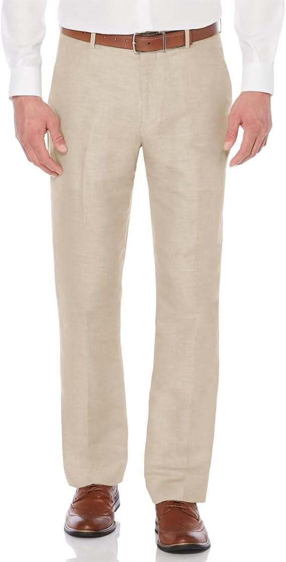 Wangyue Mens Linen Pants Slim Fit Casual Linen Beach Summer Pants for Wedding Casual Lightweight Linen Trousers