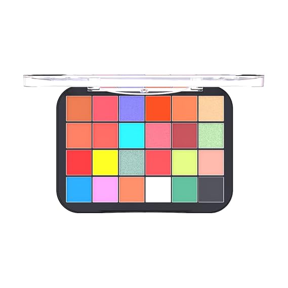 BEMT Pro Eyeshadow Palette 24 Bold Shades with Matte and Shimmer Finish Blendable & Buildable Eye Makeup Kit Compact 35g Travel-Friendly Palette