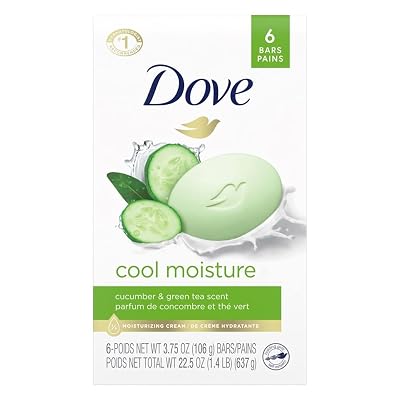 Dove Go Fresh Beauty Bar, Cool Moisture, 4 oz bars, 6 ea Pack of 6