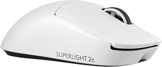 Logitech G PRO X SUPERLIGHT 2c wireless gaming mouse, 53 g pro-grade compact mouse with 5 programmable buttons, USB-C charging, 44K DPI sensor, up to 8 kHz polling for PC - White