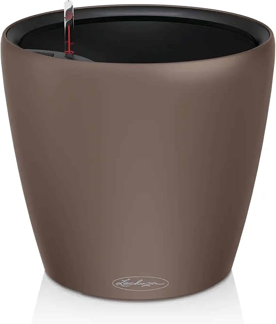 Lechuza 14273 Classico Color LS 28 Self-Watering Planter, Nutmeg