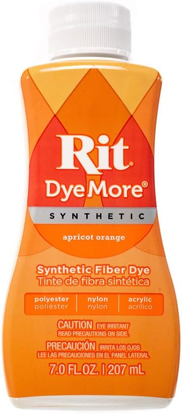 Rit DyeMore 7 Oz. Synthetic Liquid Fiber Dye for Clothing, Decor, and Crafts Apricot Orange (1 Pack)