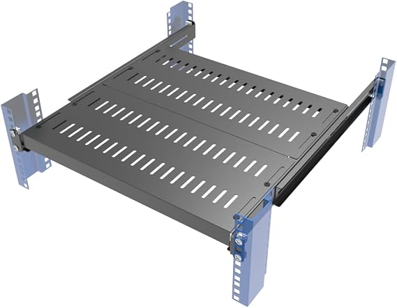 1U Vented 4-Post Adjustable Server Shelf -Mounting 16.5-29" D
