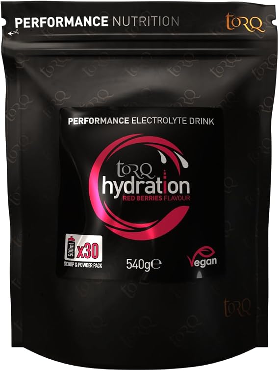 Torq Hydration Drink - Red Berries - Rapid Rehydration Electrolytes Powder Hypotonic Profile Running, Cycling, Sports Hydration Drink - 30 Servings - 540g