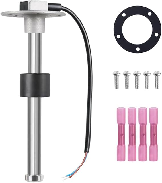 Boat Fuel Sending Unit 16"(410mm) Fuel Sender Float Marine Stainless Steel Fuel Gauge Sending Unit Water Tank Sending Unit RV Tank Sensor Replacement for Car Truck Vehicle 240-33 ohm
