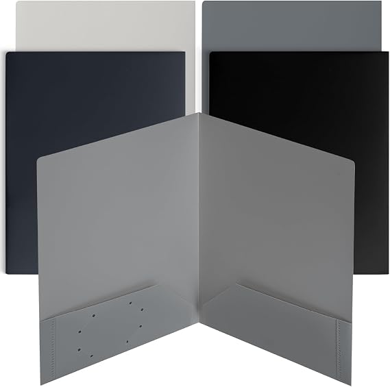 Mr. Pen- Plastic Folders with Pockets, 5 pcs | Aesthetic File Folder with Business Card Slot, 2-Pocket Folder, Back to School, Office, Filing Supplies