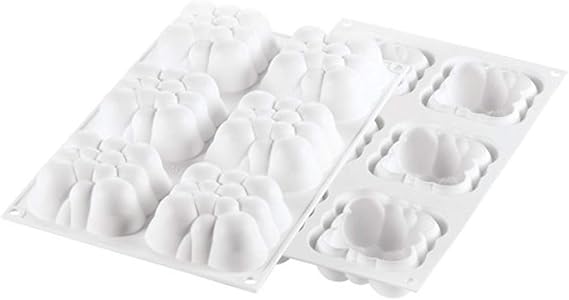 Silikomart Cloud120 Silicone Baking Mold Freezing Mould with 6 Cavities, each 2.79 Inch x 2.79 Inch x 1.33 Inch High