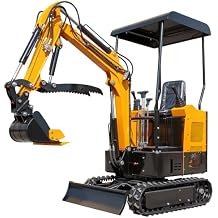 MMS15U 1.5 Ton Mini Excavator with 13.5 HP B&S Gaso Engine, Extended Hydraulic Thumb, Quick Change, Digger Machine for Backyard Landscaping Garden Path Tight Spaces Construction, Unloading Included