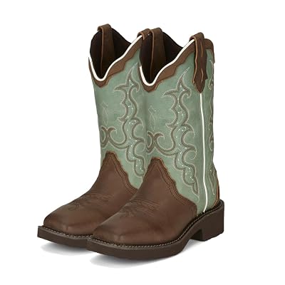 Justin Raya 12 Womens Western Boot - Gypsy Collection - Square Toe, J-Flex Comfort, Distressed Brown - 8.5B