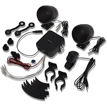 Big Bike Parts 13-250BK Handlebar Mounted Waterproof Sound System, Black