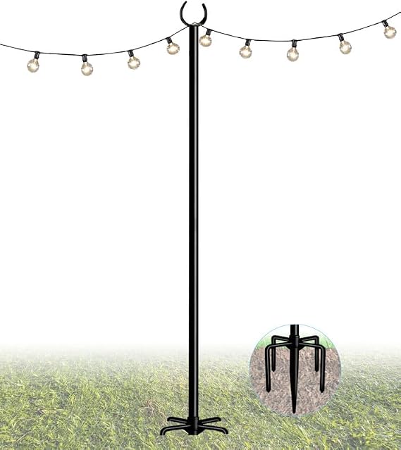 10FT String Light Pole Stand, 1 Pole