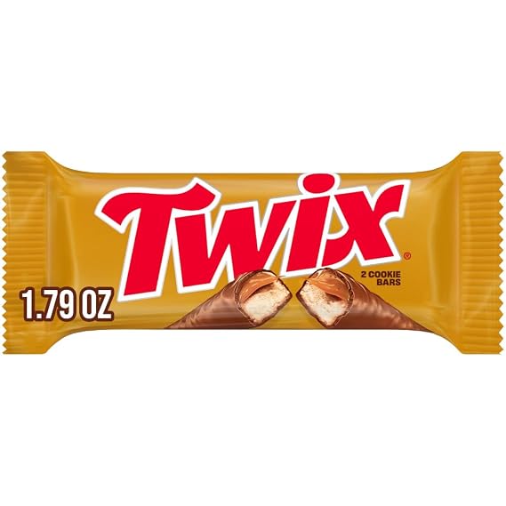 TWIX Milk Chocolate Caramel Cookie Candy Bar, Full Size Snacks, 1.79 oz