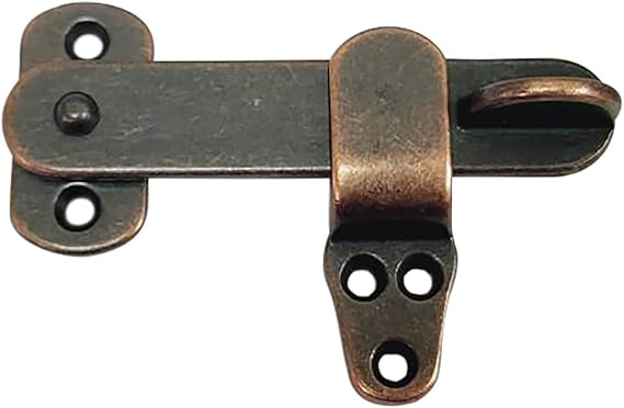 QCAA Solid Cast Brass Door Latch for Cabinet Door, 4", Antique Copper, 1 Pack, Made in Taiwan