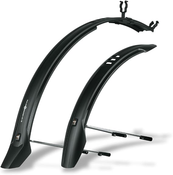 SKS GERMANY VELO 65 MOUNTAIN SET 29'' mudguard set incl. stays (bicycle mudguard for mountain bikes, for tyre widths 52-60 mm, universal angle mounting, incl. stays and frame clip)