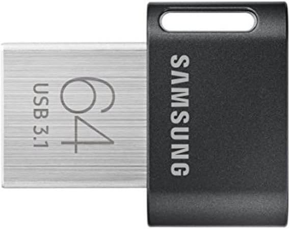 SAMSUNG MUF-64AB/AM FIT Plus 64GB - USB 3.1 Flash Drive, Black/Sliver