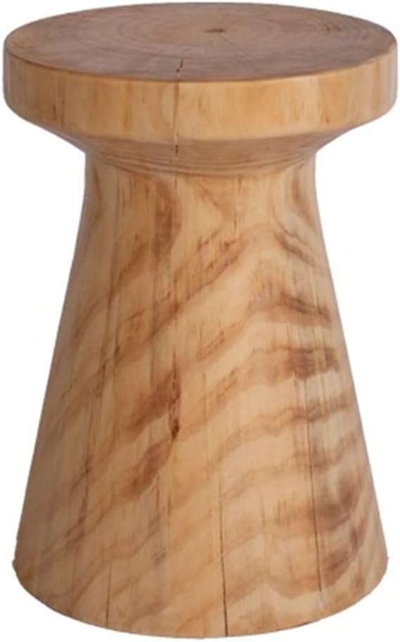 Stool Living Room Home Solid Wood Stool Home Side Some Round Stool Low Stool Log Pier Wabi B&B Creative Tree Stump Sofa Side Bedside Table Solid Fungus Coffee Table Stool Fungus (Section B Log Color [32 * 32 * 45 CM])  