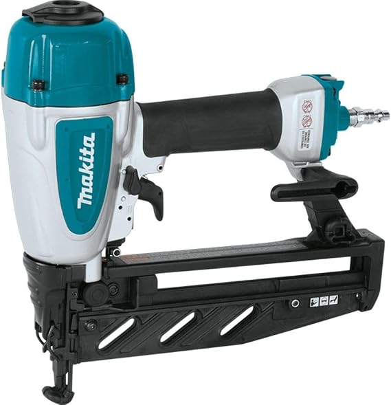 Makita AF601 16 Gauge, 2-1/2" Straight Finish Nailer, | 16-Gauge Fastener Type | 2-1/2in Nail Capacity | 70-120 PSI Range | Sequential Firing Mode | Contact Firing Mode